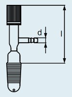 Кран для крышки эксикатора DURAN Group NS24/29, 8x85 мм, стекло, с PTFE-шпинделем