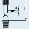 Кран для крышки эксикатора DURAN Group NS24/29, 8x85 мм, стекло, с PTFE-шпинделем
