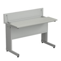 Стол ученический с откидной крышкой 1200*600*950, раб. поверхность - ЛАМИНАТ СЕРЫЙ