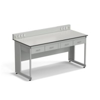 Стол для хроматографа ЭКРОС 1800х800х900/1030 мм с сервисной панелью и ящиками, раб. поверхность - LABGRADE