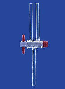 Кран двухходовой Lenz NS14,5, диаметр отверстия 1,5 мм капилляр, PTFE