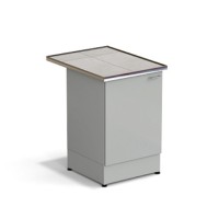 Стол-тумба ЭКРОС 600х800х900 мм 1 дверь, раб. поверхность - КЕРАМИКА с НС бортиком