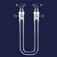 Осушительная трубка ISOLAB, U-образная с краном, муфта NS14/23, 100 мм, стекло