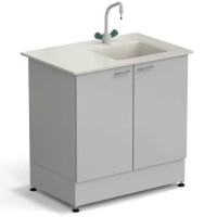 Стол-мойка ЭКРОС 900х600х900 мм, чаша полипропилен справа, раб. поверхность - ПОЛИПРОПИЛЕН