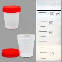Контейнер для биологического материала с крышкой 125 мл. н/стерил, Литопласт-Мед