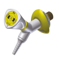 Кран для природного газа угловой, 45°, для установки в стену/стеллаж, арт. 12052.2