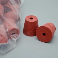 Пробка коническая с 1 отверстием, резиновая, 30/21 мм, h-29мм, Кartell, уп.25 шт