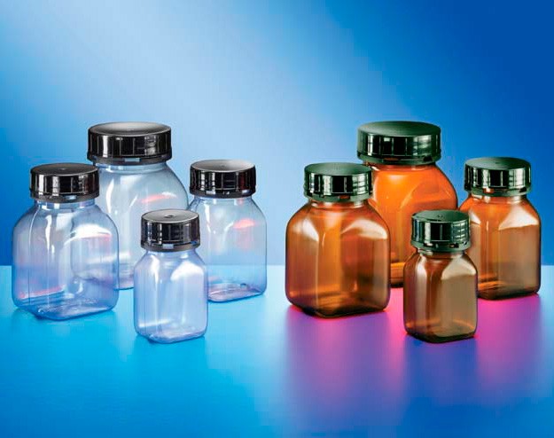 Контейнер Kautex широкогорлый 100 мл, PVC, квадратный, Ø 40 мм, прозрачный цвет, без крышки, для герметичного укупоривания