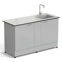 Стол-мойка ЭКРОС 1500х600х900 мм, чаша стеклопластик справа, раб. поверхность - LABGRADE