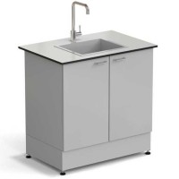 Стол-мойка ЭКРОС 900х600х900 мм, чаша стеклопластик по центру, раб. поверхность - LABGRADE