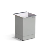 Стол-тумба ЭКРОС 600х600х900 мм 1 дверь, раб. поверхность - НЕРЖАВЕЮЩАЯ СТАЛЬ