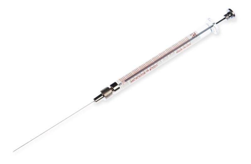 Шприц микролитровый Hamilton 1 мкл, 7001 KH, Knurled Hub Needle, 25 gauge, 2.75 in, point style 2