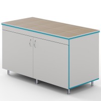 Закрытый стол для работы стоя со столешницей из керамогранитной плитки СЛЗ НВК 1500 КГ