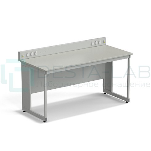 Стол для хроматографа ЭКРОС 1800х800х900/1030 мм с сервисной панелью, раб. поверхность - ЛАМИНАТ СЕРЫЙ