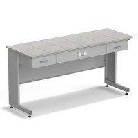 Стол приборный с ящиками и электрикой ЭКРОС 1800х600х900 мм, раб. поверхность - КЕРАМИКА с ПВХ кромкой