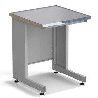 Стол пристенный ЭКРОС 600х600х750 мм, раб. поверхность - МОНОЛИТНЫЙ КЕРАМОГРАНИТ с НС бортиком
