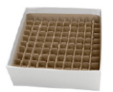 Коробка 2” (51×134×134), картон, c разделителями на 100 пробирок, PHCbi