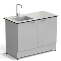 Стол-мойка ЭКРОС 1200х600х900 мм, чаша стеклопластик слева, раб. поверхность - LABGRADE