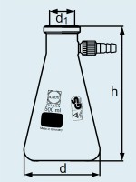 Колба Бунзена DURAN Group 1000 мл, с пластиковым отводом, стекло