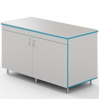 Закрытый стол для работы стоя со столешницей из монолитной керамики СЛЗ НВК 1500 МОН