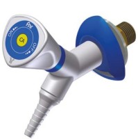 Кран для технического газа (кислород), угловой, 45°, для установки в стену/стеллаж, арт. 13052.2