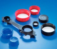 Крышка винтовая Kautex, PP, со вставкой из PE пены, черная, Ø 45 мм, для широкогорлых бутылей объемом 250/350 мл