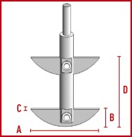 Перемешивающий элемент Bohlender два полумесяца, длина 600 мм, 90 х 24 х 3 мм, PTFE