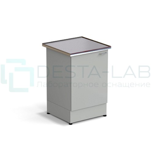 Стол-тумба ЭКРОС 600х600х900 мм 1 дверь, раб. поверхность - МОНОЛИТНЫЙ КЕРАМОГРАНИТ с НС бортиком