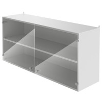 Навесной стеллаж со стеклянными дверцами НВ-1200 НШс (1200×350×550)