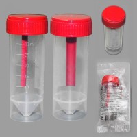 Контейнер для биологического материала, 30 мл. с завинч. крыш. и ложкой-шпателем, стер., п/п, инд. уп., Литопласт