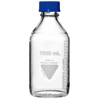 Бутыль RASOTHERM 100 мл, GL45, с градуировкой, крышкой и сливным кольцом, стекло