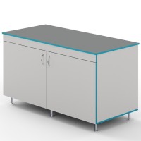 Закрытый стол для работы стоя со столешницей из химстойкого пластика СЛЗ НВК 1500 ПЛАСТ