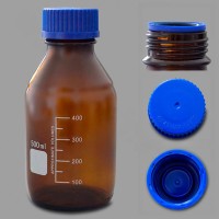 Банка лабораторная стеклянная 500 мл, с делениями, с навинчив. крышкой, темное стекло