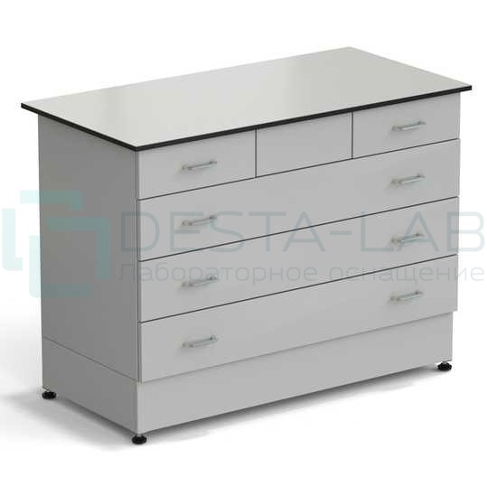 Стол-тумба ЭКРОС 1200х600х900 мм 2 ящика + 3 ящика, раб. поверхность - LABGRADE