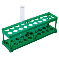 Штатив для пробирок (20 гнезд, h=75 мм) ЗЕЛЁНЫЙ