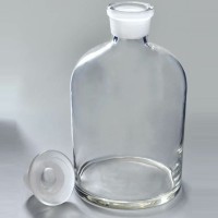 Склянка лабораторная 1000 мл. из светлого стекла с узкой горловиной и притертой пробкой