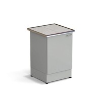 Стол-тумба ЭКРОС 600х600х900 мм 1 дверь, раб. поверхность - КЕРАМИКА с НС бортиком