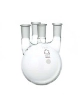 Колба четырехгорлая круглодонная Kimble 500 мл, боковые шлифы 24/40 параллельно центральному 34/45, стекло