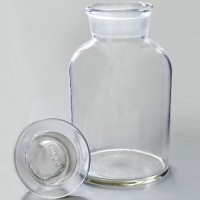 Склянка лабораторная 1000 мл. из светлого стекла с широкой горловиной и притертой пробкой