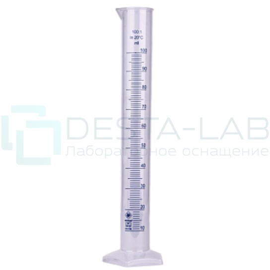 Цилиндр 100 мл с носиком (синяя шкала)