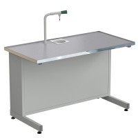 Стол ученический с подводом воды 1212х610х760, раб. поверхность - МОНОЛИТНЫЙ КЕРАМОГРАНИТ