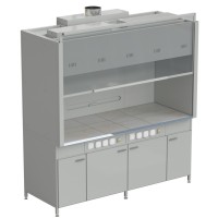 Шкаф вытяжной 2 светильника 2000х900х2145 мм, раб. поверхность - КЕРАМИКА