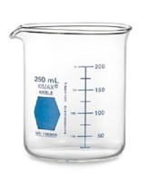 Стакан Гриффина Kimble Colorware 400 мл, низкий, с синей градуировкой, с носиком, стекло