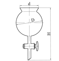 Воронка к экстрактору 500 мл горловина 75 мм ГФ 6.412.159