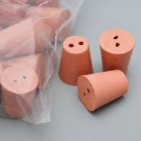 Пробка коническая с 2-мя отверст., резиновая, 20/14 мм, h-24мм, Кartell, уп.25 шт