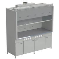 Шкаф вытяжной 2 светильника 2000х900х2145 мм, раб. поверхность - МОНОЛИТНЫЙ КЕРАМОГРАНИТ