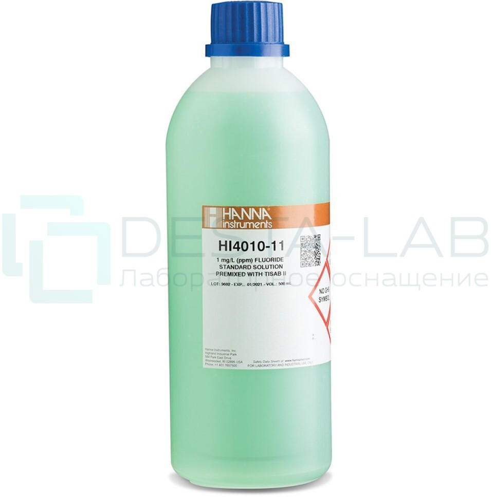 Стандартный раствор фторид-ионов HI4010-11, 1 мг/л, 500 мл.