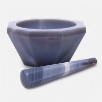 Ступка ISOLAB глубокая с пестиком, Ø 120 мм, объем 165 мл, агат