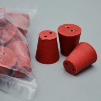 Пробка коническая с 2-мя отверст., резиновая, 23/16 мм, h-26мм, Кartell, уп.25 шт