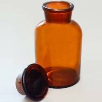 Склянка лабораторная 1000 мл. из темного стекла с широкой горловиной и притертой пробкой